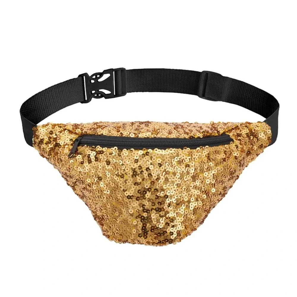 Tipsy Elves Gold Sequin Fanny Pack - Picture 1 of 2